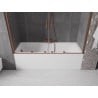 Mexen Velar Duo 2-panel Sliding Bath Screen 170 x 150 cm, Transparent, Brushed Copper - 896-170-000-02-65