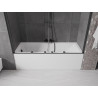 Mexen Velar Duo Bath Screen with 2 Sliding Panels 170 x 150 cm, Transparent, Brushed Gun Gray - 896-170-000-02-66