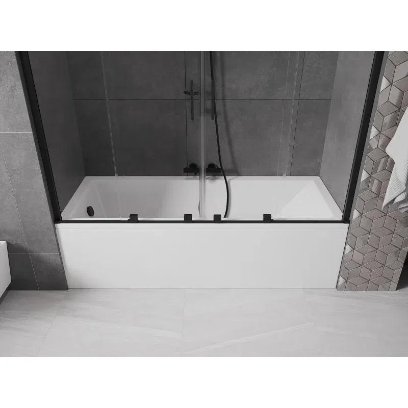 Mexen Velar Duo 2-wing sliding bath screen 200 x 150 cm, transparent, black - 896-200-000-02-70