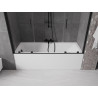 Mexen Velar Duo Bathtub Screen 2-Panel Sliding 200 x 150 cm, Transparent, Black - 896-200-000-02-70