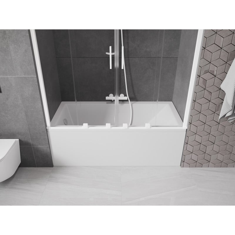 Mexen Velar Duo 2-wing sliding bath screen 150 x 150 cm, transparent, white - 896-150-000-02-20