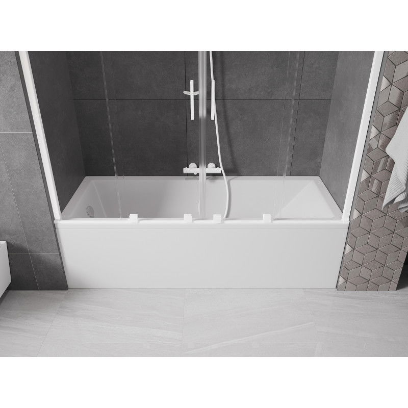 Mexen Velar Duo 2-panel sliding bath screen 200 x 150 cm, transparent, white - 896-200-000-02-20