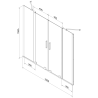 Mexen Velar Duo 2-wing bathtub screen Sliding 150 x 150 cm, transparent, chrome - 896-150-000-02-01