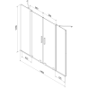 Mexen Velar Duo bathtub screen 2-wing sliding 140 x 150 cm, transparent, gold - 896-140-000-02-50