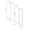 Mexen Velar Duo 2-panel sliding bath screen 140 x 150 cm, transparent, rose gold - 896-140-000-02-60