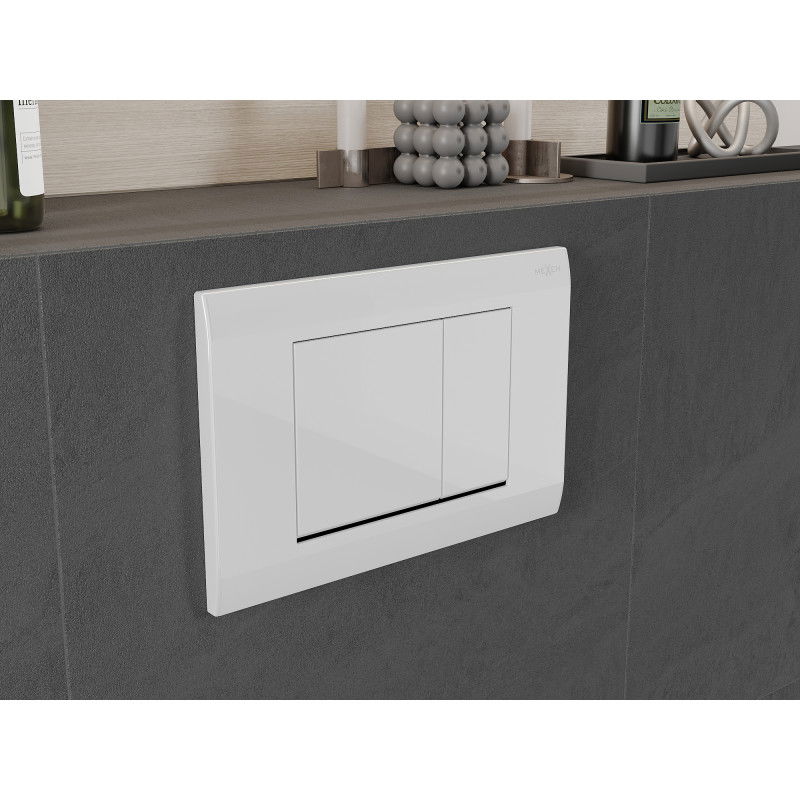 Mexen Fenix 01 flush button, glossy white - 600100