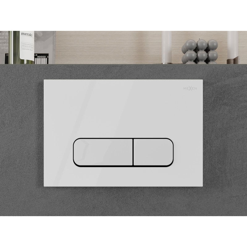 Mexen Fenix 02 flush button, glossy white - 600200