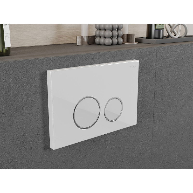 Mexen Fenix 05  flush button, glossy white - 600500