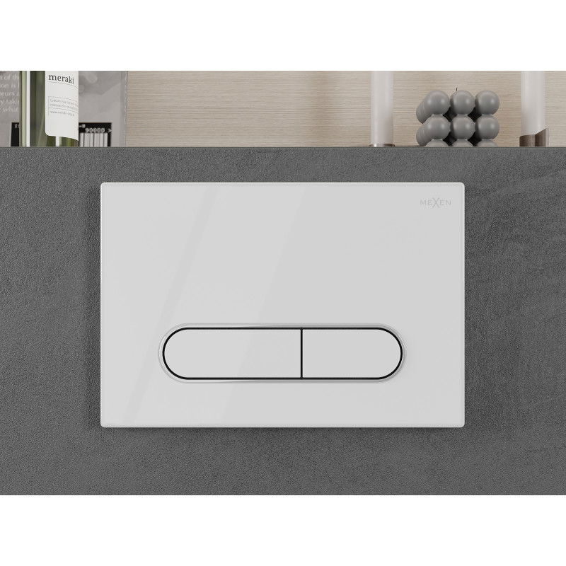 Mexen Fenix 11 flush button, glossy white - 601100