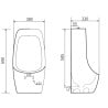 Mexen Oliver wall-hung urinal, matt black - 37016970