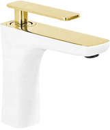 Mexen Indus washbasin mixer tap, White/Gold - 744600-25