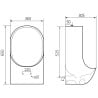 Mexen Mateo wall-mounted urinal, black matte - 37036570