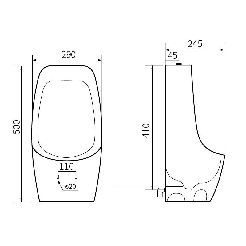 Mexen Carter wall-mounted urinal, white - 37045000