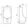 Mexen Carter wall-mounted urinal, white - 37045000