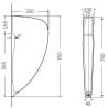 Mexen Hanging Urinal Divider, Matte Black - 37117670