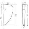 Mexen Hanging Urinal Partition, Black Matte - 37117670