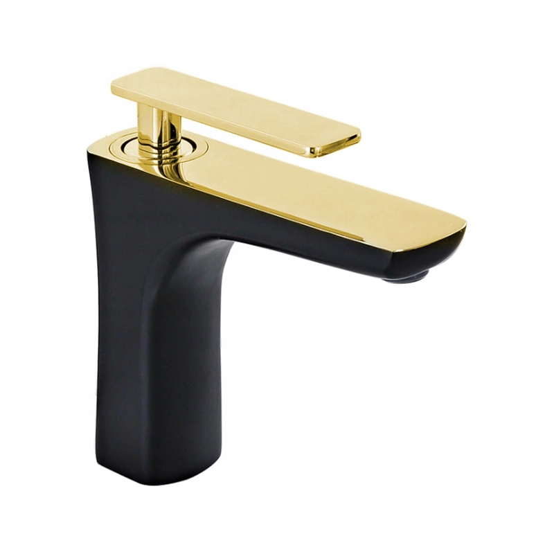 Mexen Indus sink faucet, black/gold - 744600-75