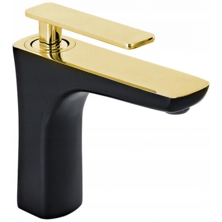 Mexen Indus washbasin mixer tap, Black/Gold - 744600-75