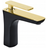 Mexen Indus washbasin mixer tap, Black/Gold - 744600-75