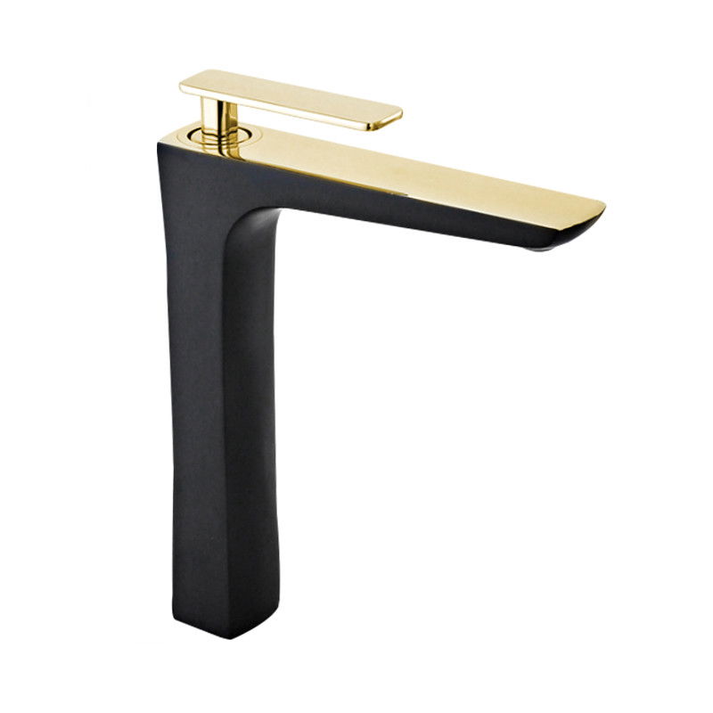 Mexen Indus high washbasin mixer tap, Black/Gold - 744610-75
