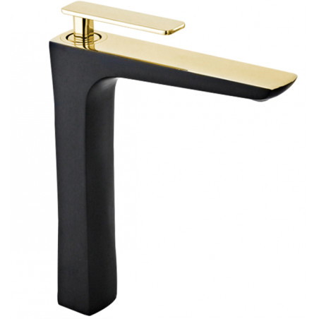 Mexen Indus high washbasin faucet, black/gold - 744610-75