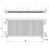 Mexen CV11 plate radiator 300 x 1200 mm, bottom connection, 587 W, white - W611-030-120-00