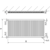 Mexen CV11 plate radiator 500 x 2400 mm, bottom connection, 1911 W, white - W611-050-240-00