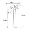 Mexen Aries tall, black washbasin faucet - 744810-70