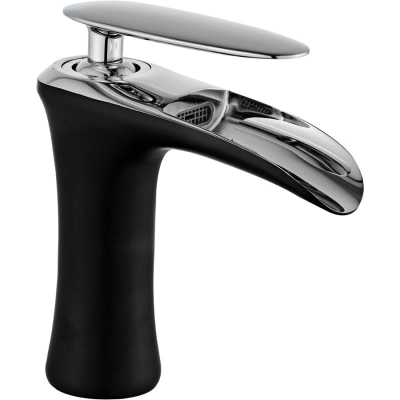 Mexen Lyra washbasin mixer tap, Black/Chrome - 745300-07
