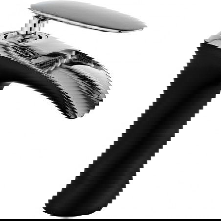 Mexen Lyra washbasin mixer tap, Black/Chrome - 745300-07