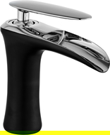 Mexen Lyra washbasin mixer tap, Black/Chrome - 745300-07