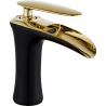 Mexen Lyra washbasin tap, black/gold - 745300-75