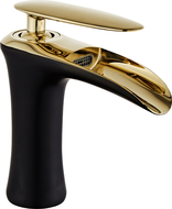 Mexen Lyra washbasin mixer tap, Black/Gold - 745300-75