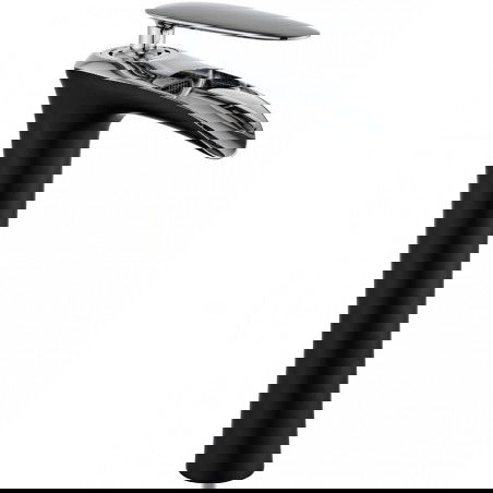 Mexen Lyra high washbasin mixer tap, Black/Chrome - 745310-07