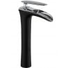 Mexen Lyra high basin mixer tap, black/chrome - 745310-07