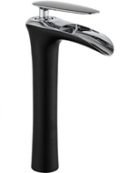 Mexen Lyra high basin mixer tap, black/chrome - 745310-07