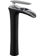 Mexen Lyra high washbasin mixer tap, Black/Chrome - 745310-07