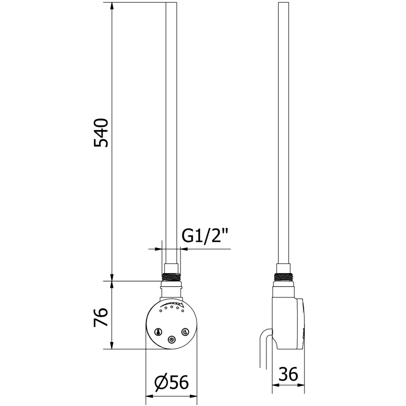 Mexen FA-O electric heating element 600 W, black - W951-0600-70