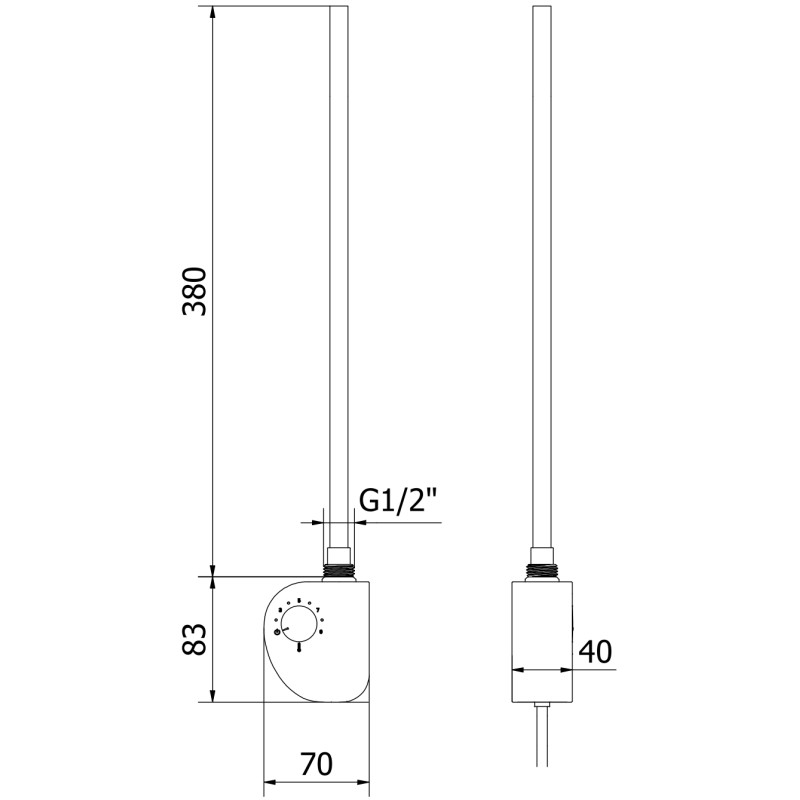 Mexen FA-D 300W Electric Heater, Black - W950-0300-70
