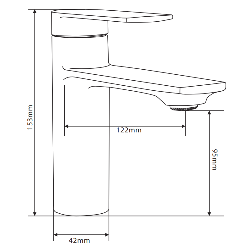 Mexen Zero washbasin faucet, black - 71100-70