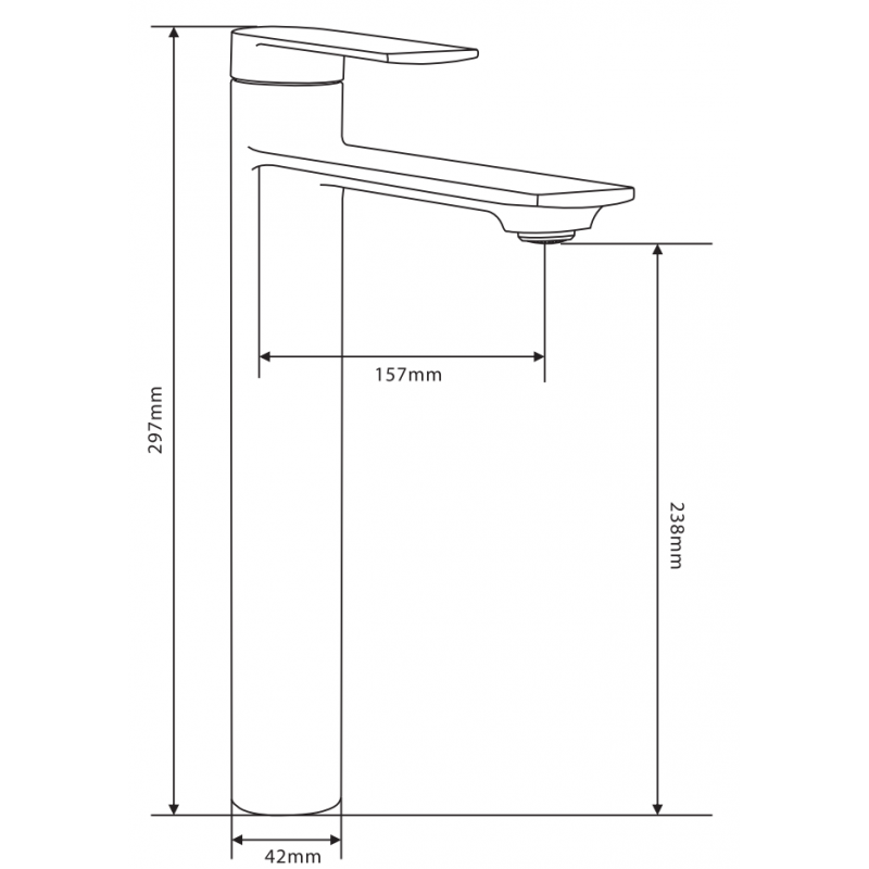 Mexen Zero high washbasin faucet, chrome - 71110-00