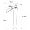 Mexen Lyra high washbasin mixer tap, Black - 745310-70