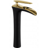 Mexen Lyra high washbasin mixer tap, Black/Gold - 745310-75