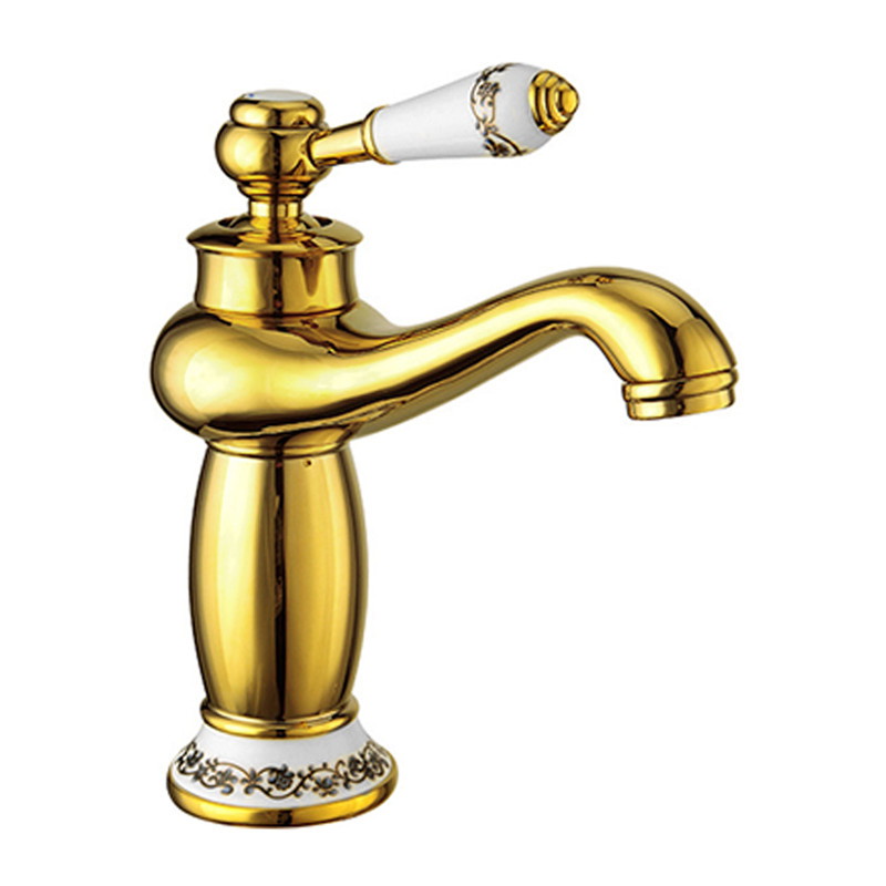 Mexen Draco washbasin faucet, gold - 745400-50