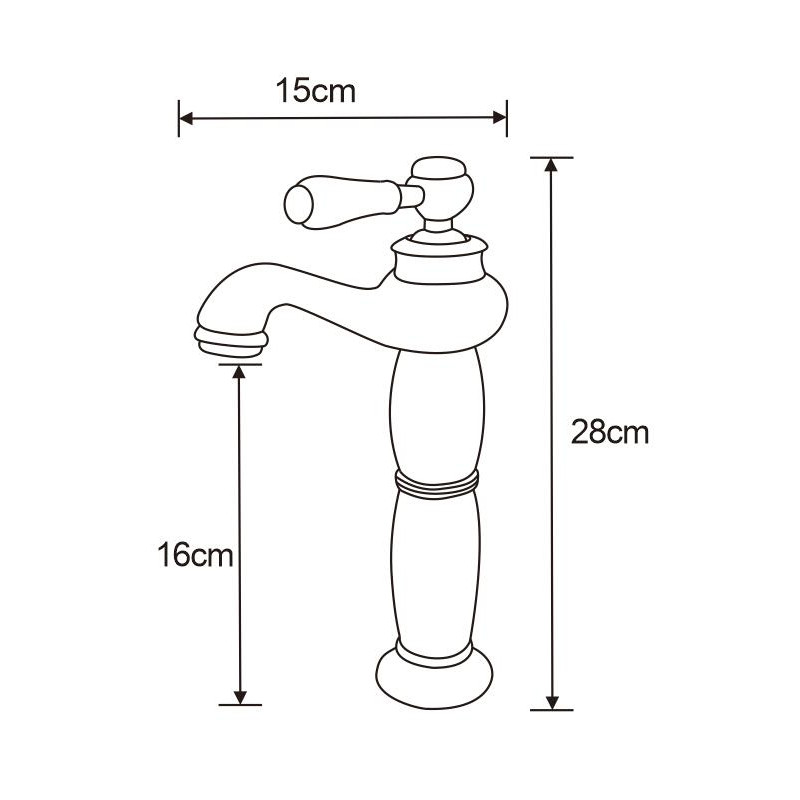 Mexen Draco high washbasin faucet, gold - 745410-50