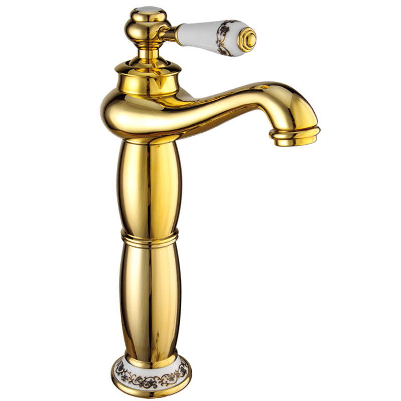 Mexen Draco high washbasin mixer tap, Gold - 745410-50