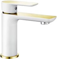 Mexen Alfa washbasin faucet, white/gold - 745700-25