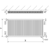 Mexen CV21 panel radiator 300 x 1800 mm, bottom connection, 1325 W, white - W621-030-180-00
