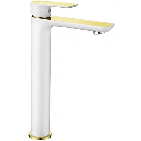 Mexen Alfa high washbasin mixer tap, White/Gold - 745710-25