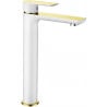 Mexen Alfa high basin tap, white/gold - 745710-25